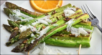 Roasted Asparagus with Garlic & Parmesan