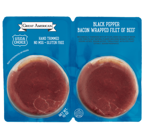 Black Pepper Bacon Wrapped Filet of Beef image